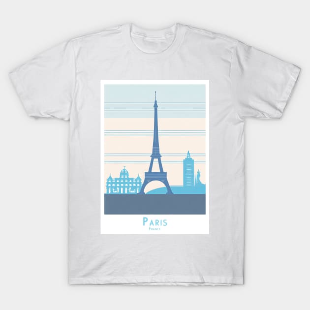 Minimalist Paris Skyline Art - Elegance and Simplicity T-Shirt by POD24